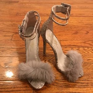 Snake skin fur heels